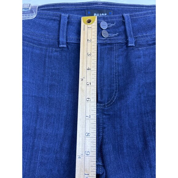 Paige Claudine Women's 25 Bootcut Dark Wash Cropped Jeans Stretch Front Slit - Picture 6 of 12